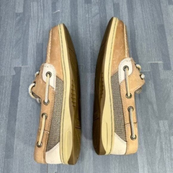 Sperry Top-Sider Boat Shoe Womens Size 7 Bluefish 2-Eye Tan - Picture 6 of 8